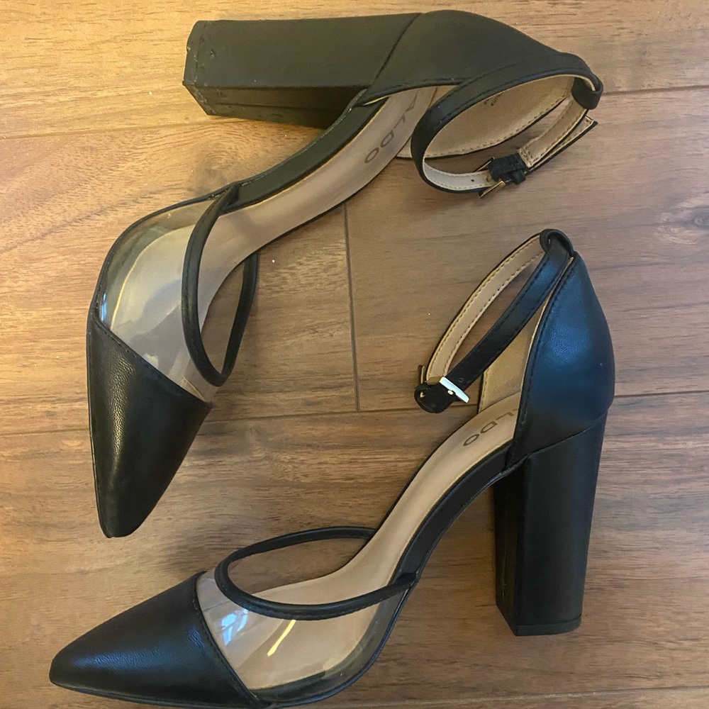 ALDO block heels, black (Size 7)